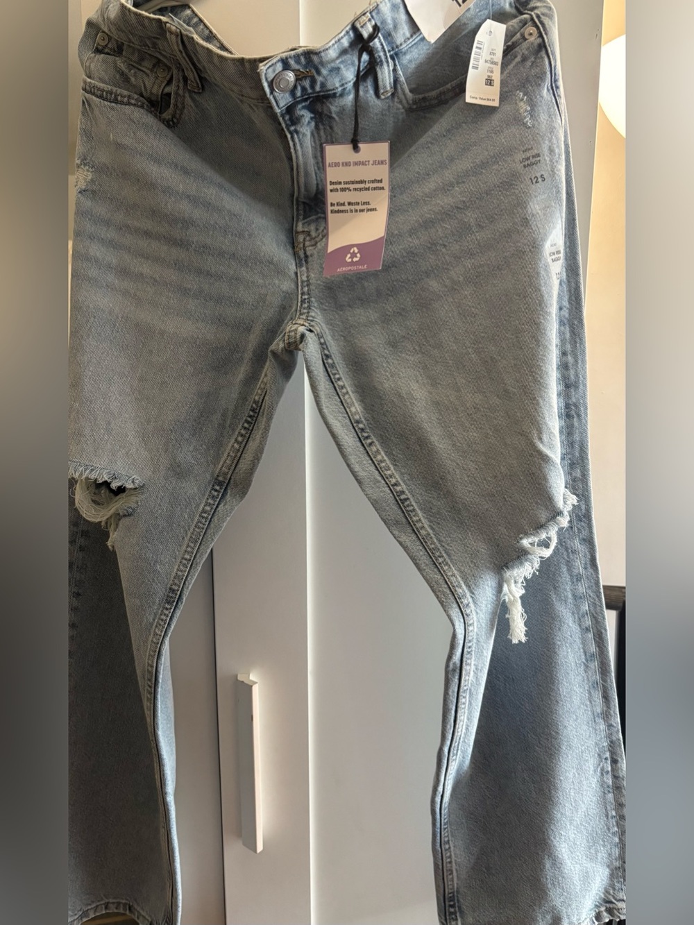 Abercrombie & Fitch Light Blue Distressed Boyfriend Jeans